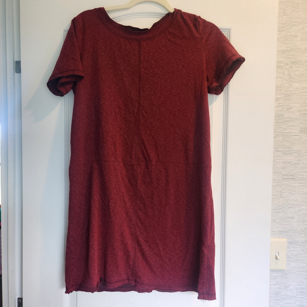 Impressions Deep Red Tunic Top Size M Euc